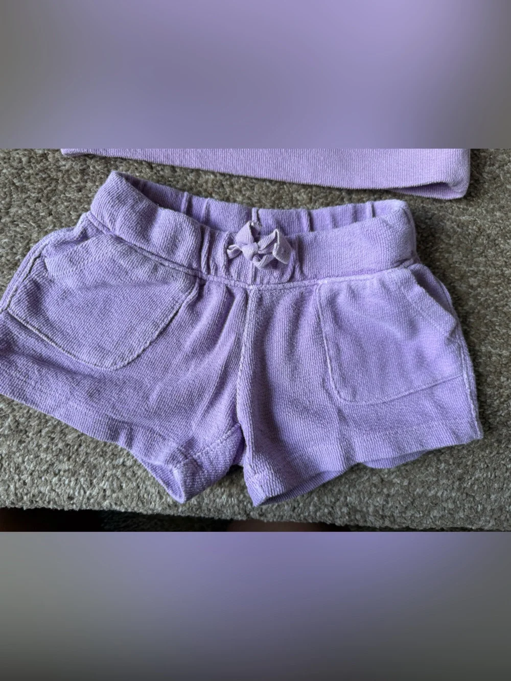 Cat & Jack Lilac and White Striped Terry Shorts
